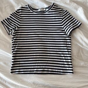 ROLLA'S Black and White Striped Tee
